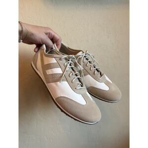 Free People Aces Tennis Shoes Size 8 Desert Sand Suede Leather Sneakers